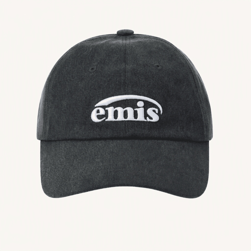 정품 미착용 새상품)emis이미스 피그먼트 자수 로고 볼캡-블랙