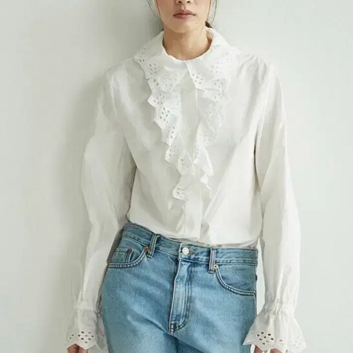 앤유 아일렛 칼라 블라우스 여성 셔츠 남방 5