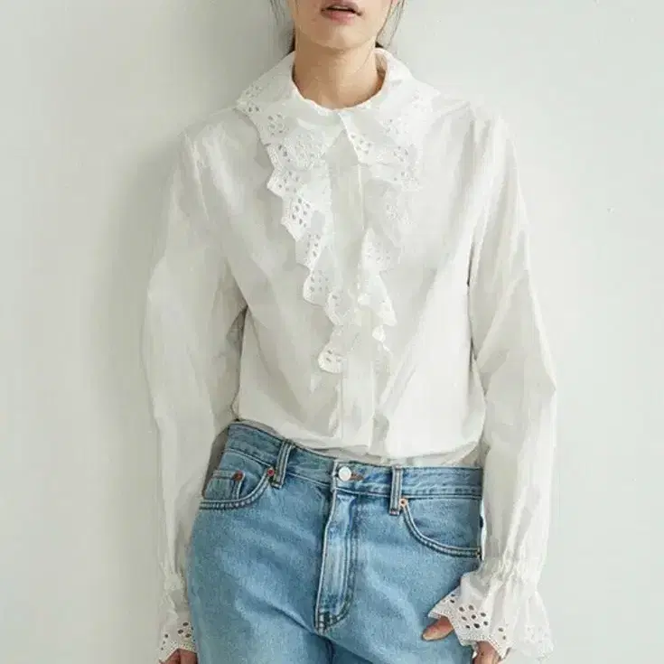 앤유 아일렛 칼라 블라우스 여성 셔츠 남방 4