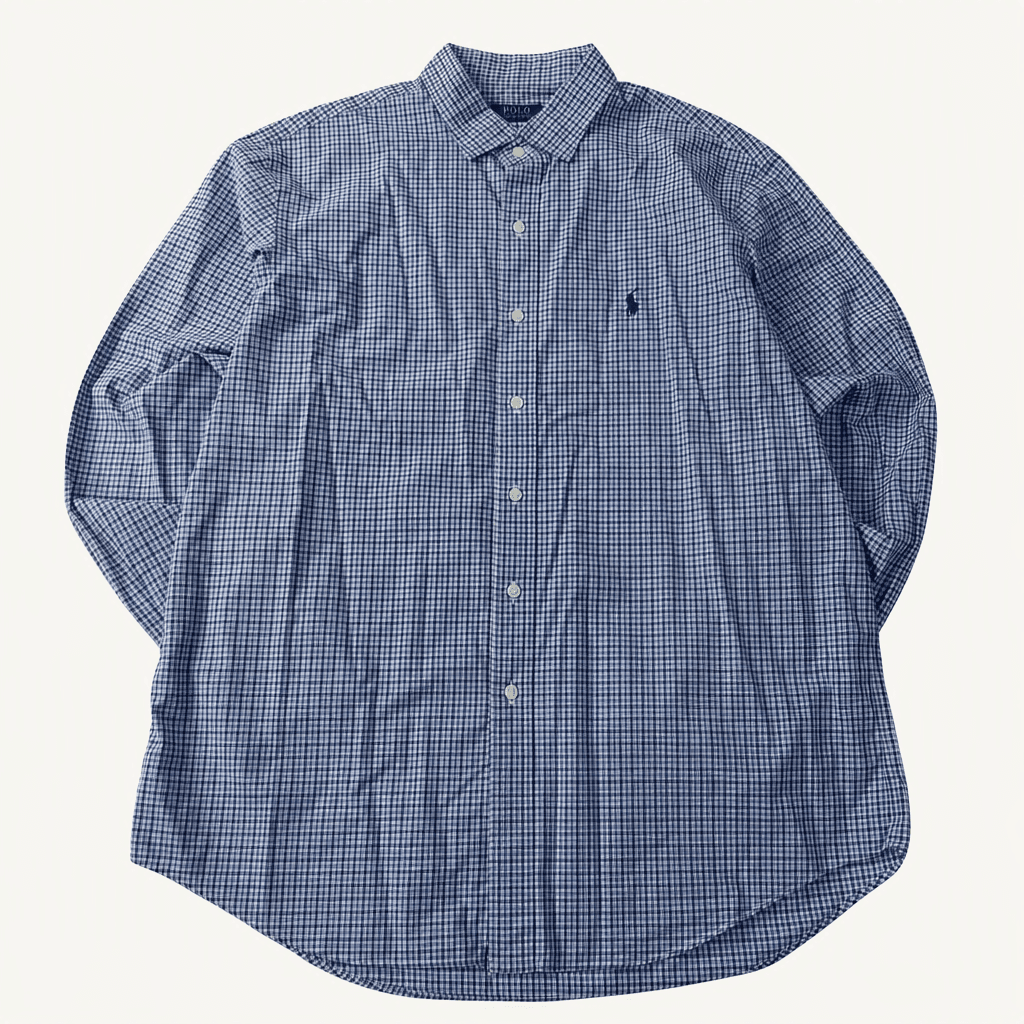 CC111 XL 폴로 00s 블루블랙 마이크로체크 셔츠 남방