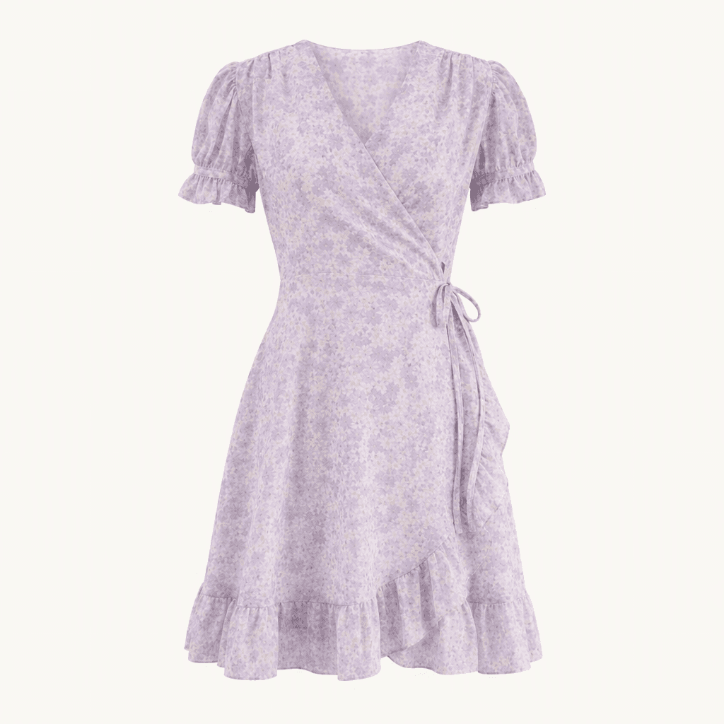 밀크코코아 Amelie dress line.violet dandelion frill wra