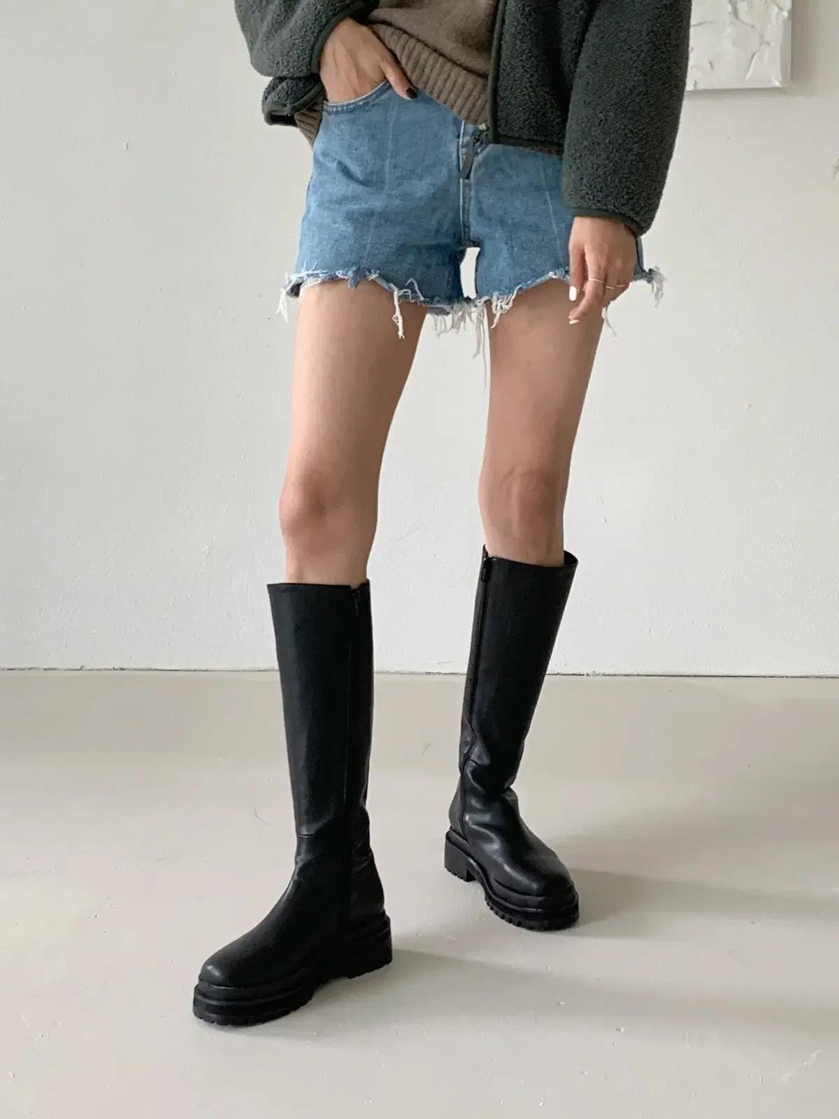 @세일 9175 브라운 235-사계절 통굽부츠 5.5cm 첼시롱부츠-새상품 7