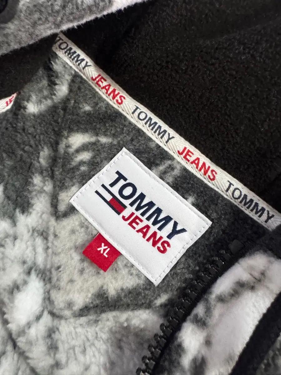 희귀!! 타미 Tommy 진스 스노우 카모 플리스 후드 아노락  XL 4