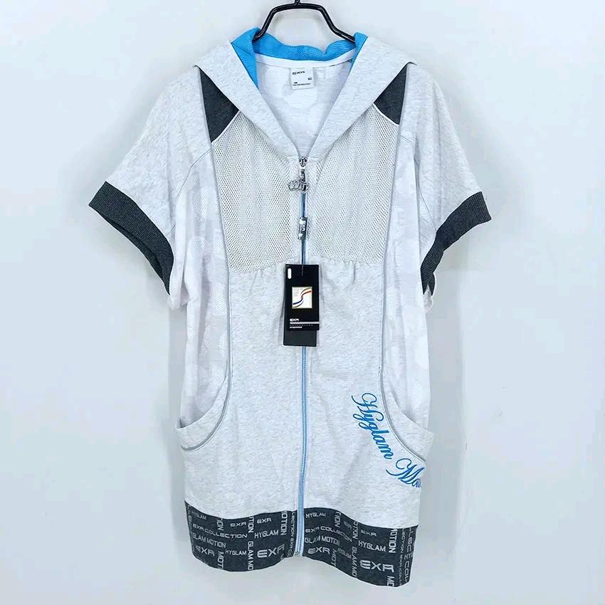 이엑스알 여성 춘하 반팔후드집업 백멜란지90 (HU46924) 2