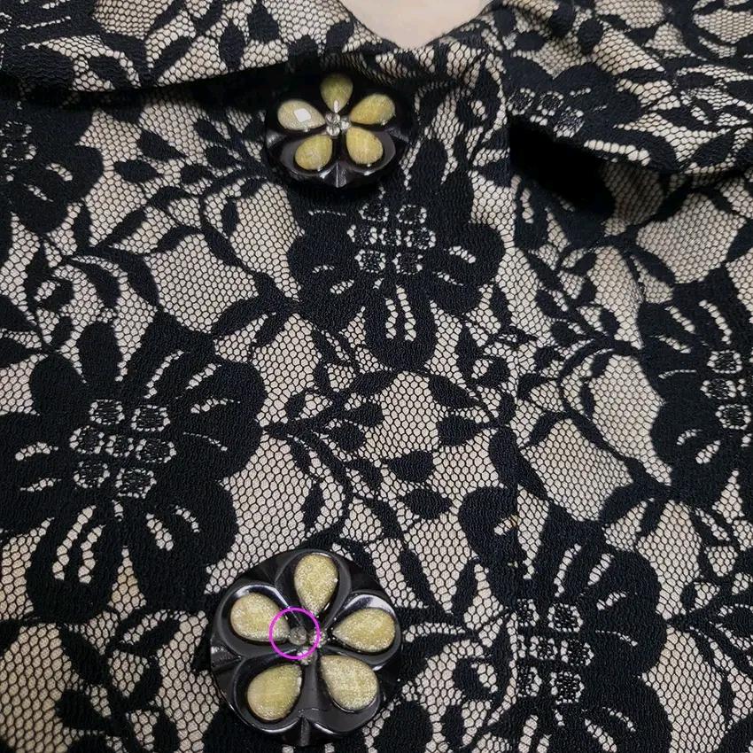 쉐르치 여성 춘추 레이스 9부소매 자켓 블랙 (HU46932) 8