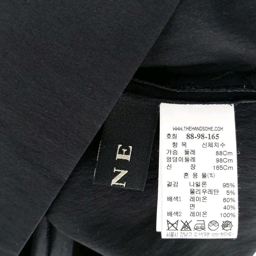 마인 춘추 약스판 바스락 9부소매 원피스 블랙88-165 (HU46939 5