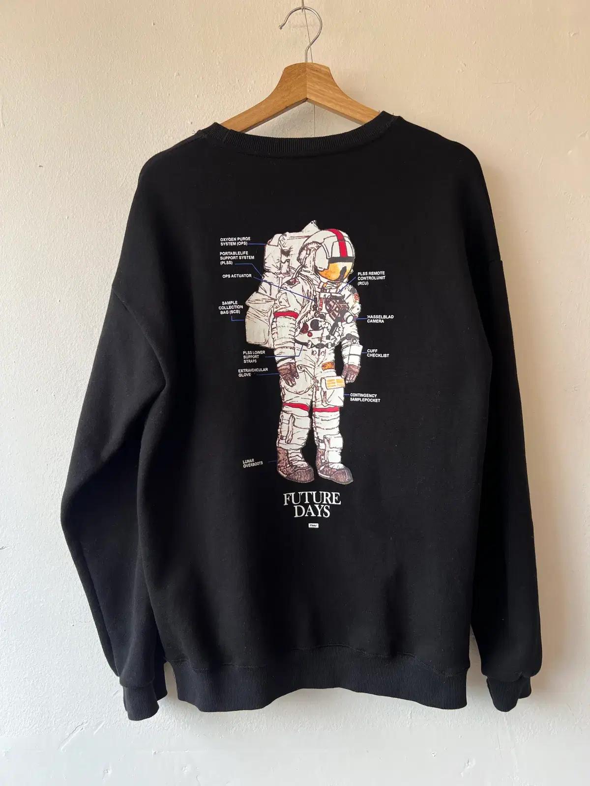 플루크 FLUKE 남성 블랙 nasa 스웻맨투맨티셔츠 긴팔티셔츠 M 4