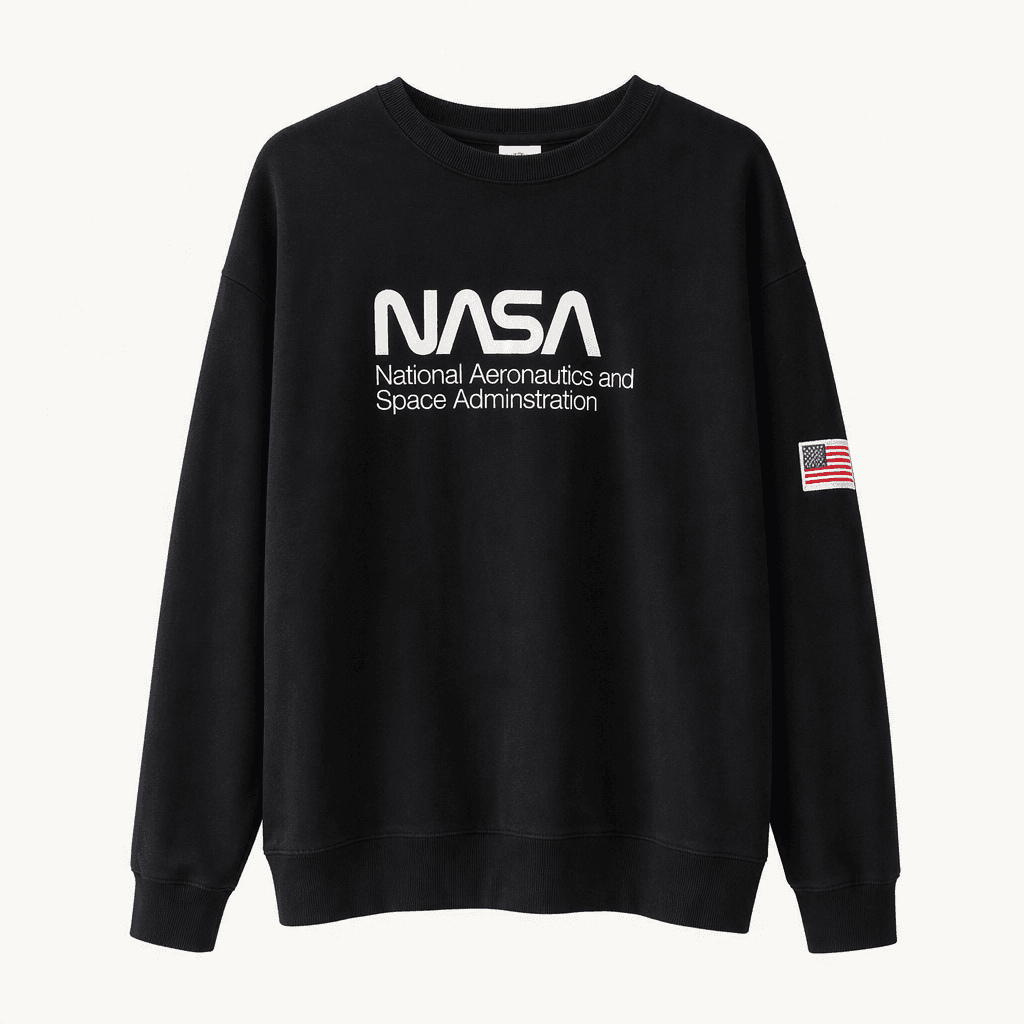 플루크 FLUKE 남성 블랙 nasa 스웻맨투맨티셔츠 긴팔티셔츠 M