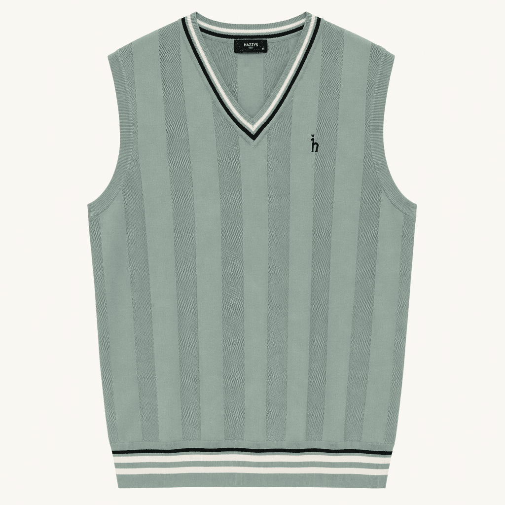 헤지스 HAZZYS GOLF 브이넥 니트 조끼 민트