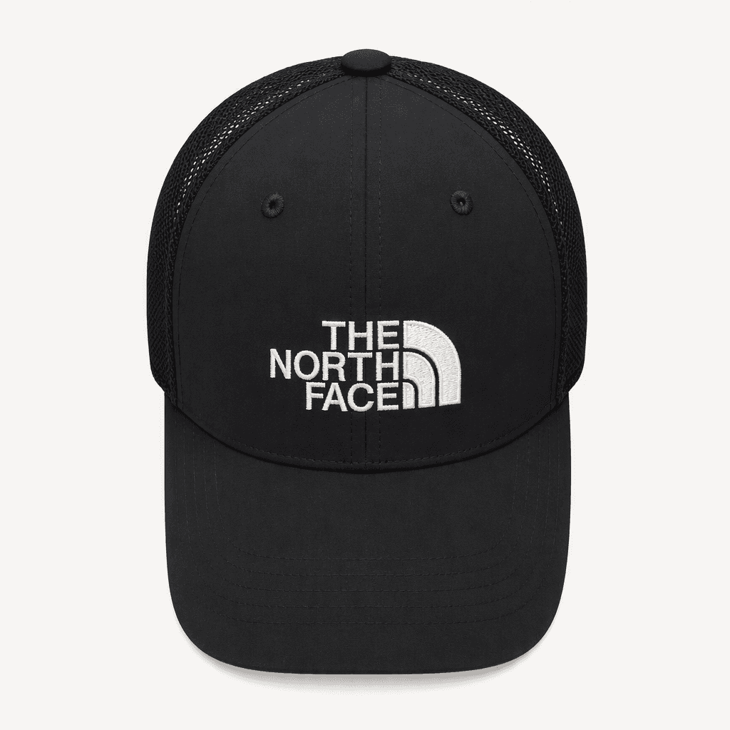 노스페이스 자수 로고 블랙 메쉬 캡 H3440