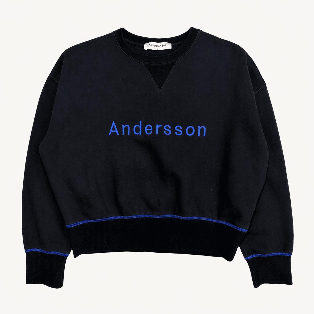 ANDERSSON BELL 콘트라스트 엠보더리 스웻셔츠 S