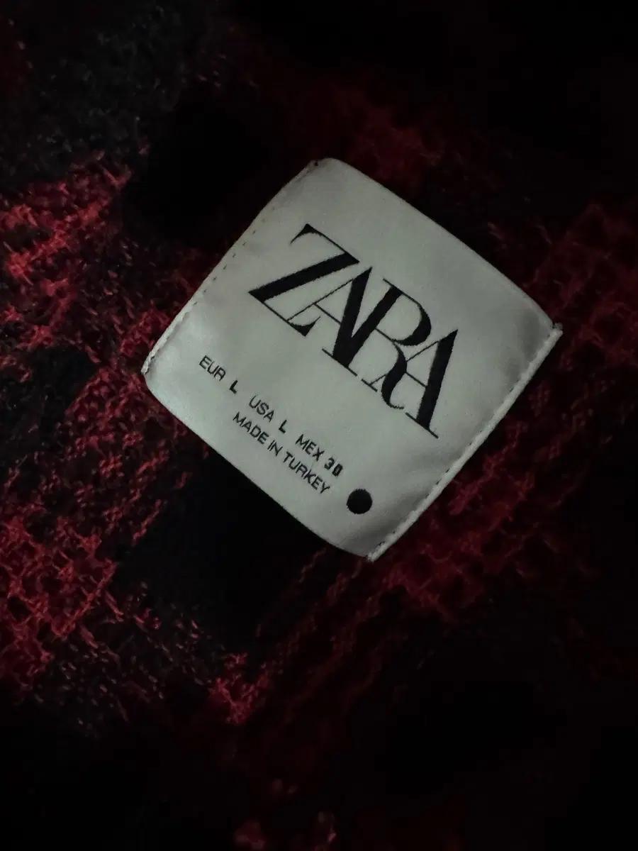 여성 자라 ZARA 빅 사이즈 투 포켓 체크 셔츠 자켓 L 5