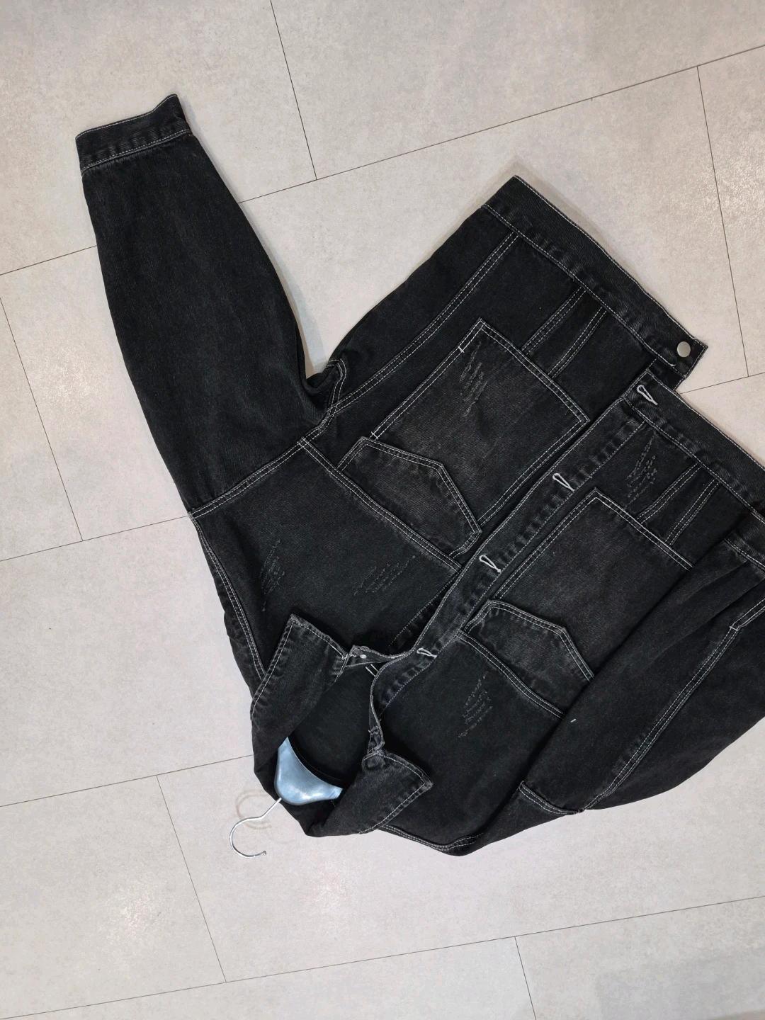 오버핏 스티치 흑청 데님 자켓 6