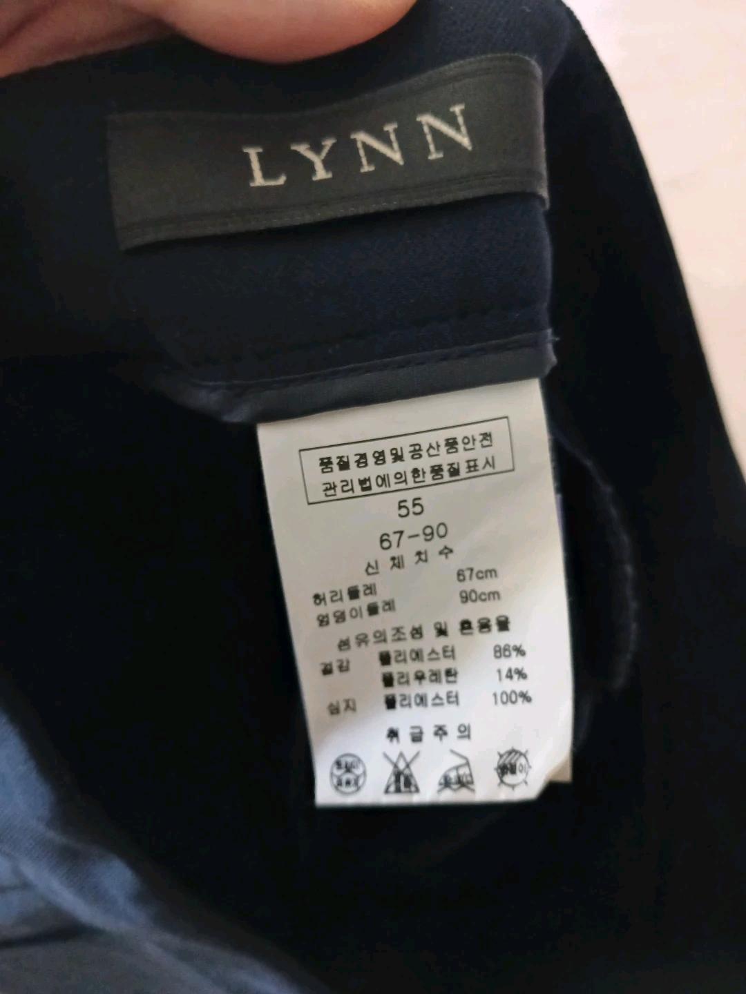 LYNN 여성 네이비 와이드 7부 팬츠 55 2