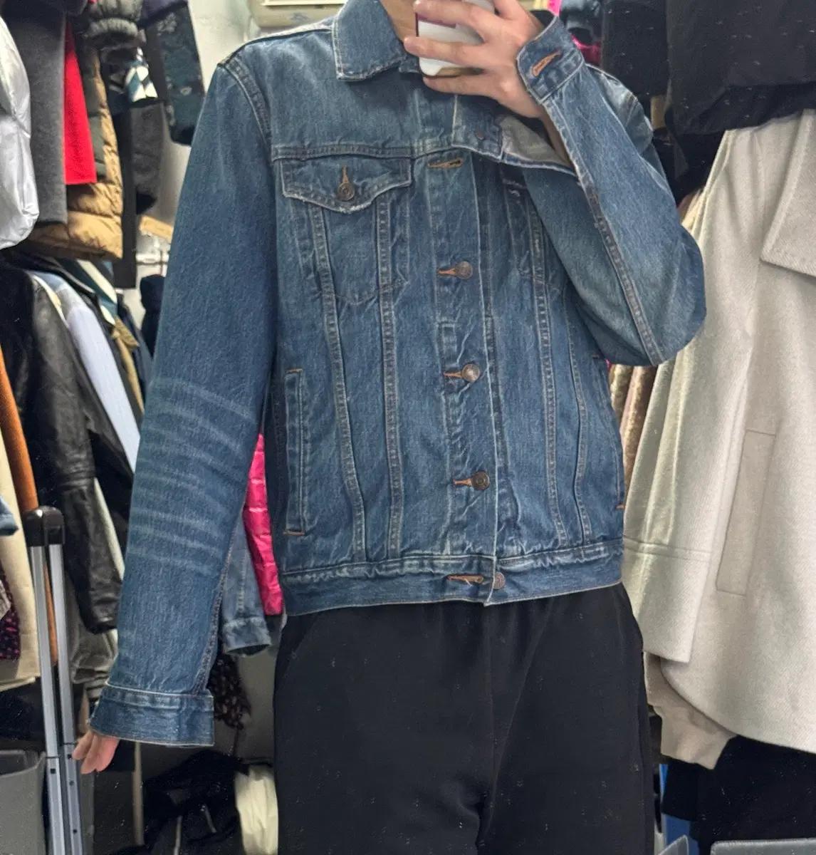 희귀!! 갭 GAP 빈티지 워싱 미니멀 크롭 데님 자켓 M 2