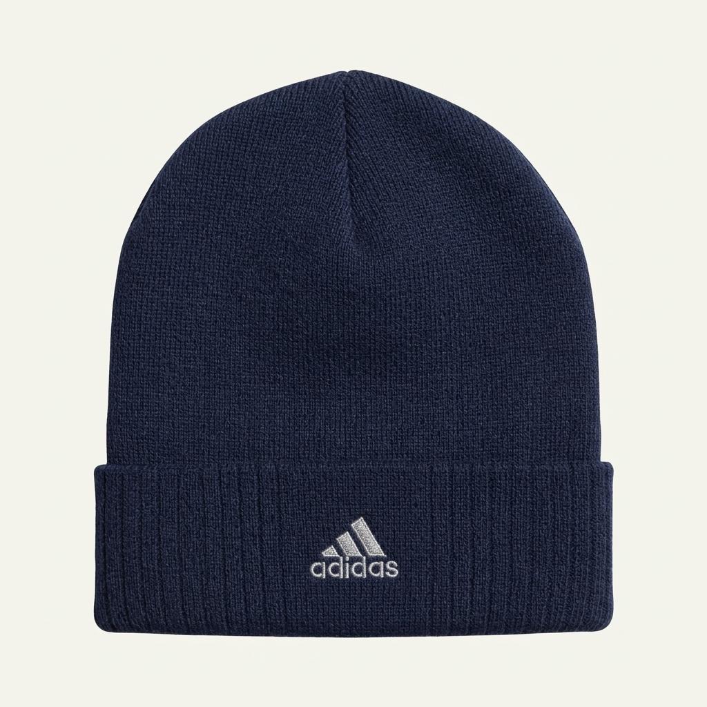 ADIDAS 올드스쿨 니트 비니 네이비 착용컷