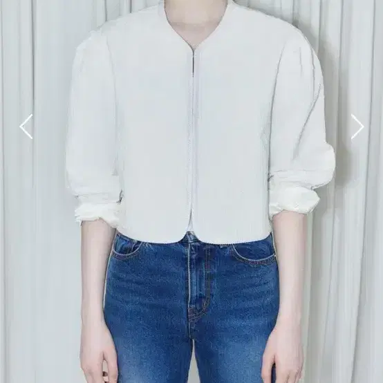 시눈 sinoon Round Bomber Jacket (White) 2