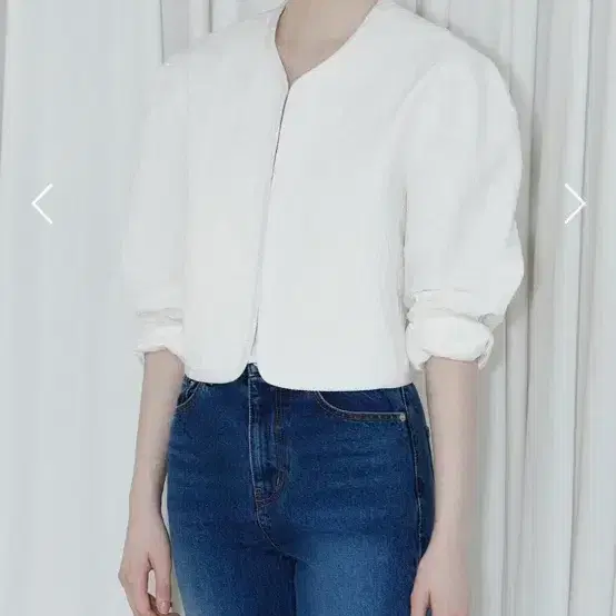 시눈 sinoon Round Bomber Jacket (White) 4