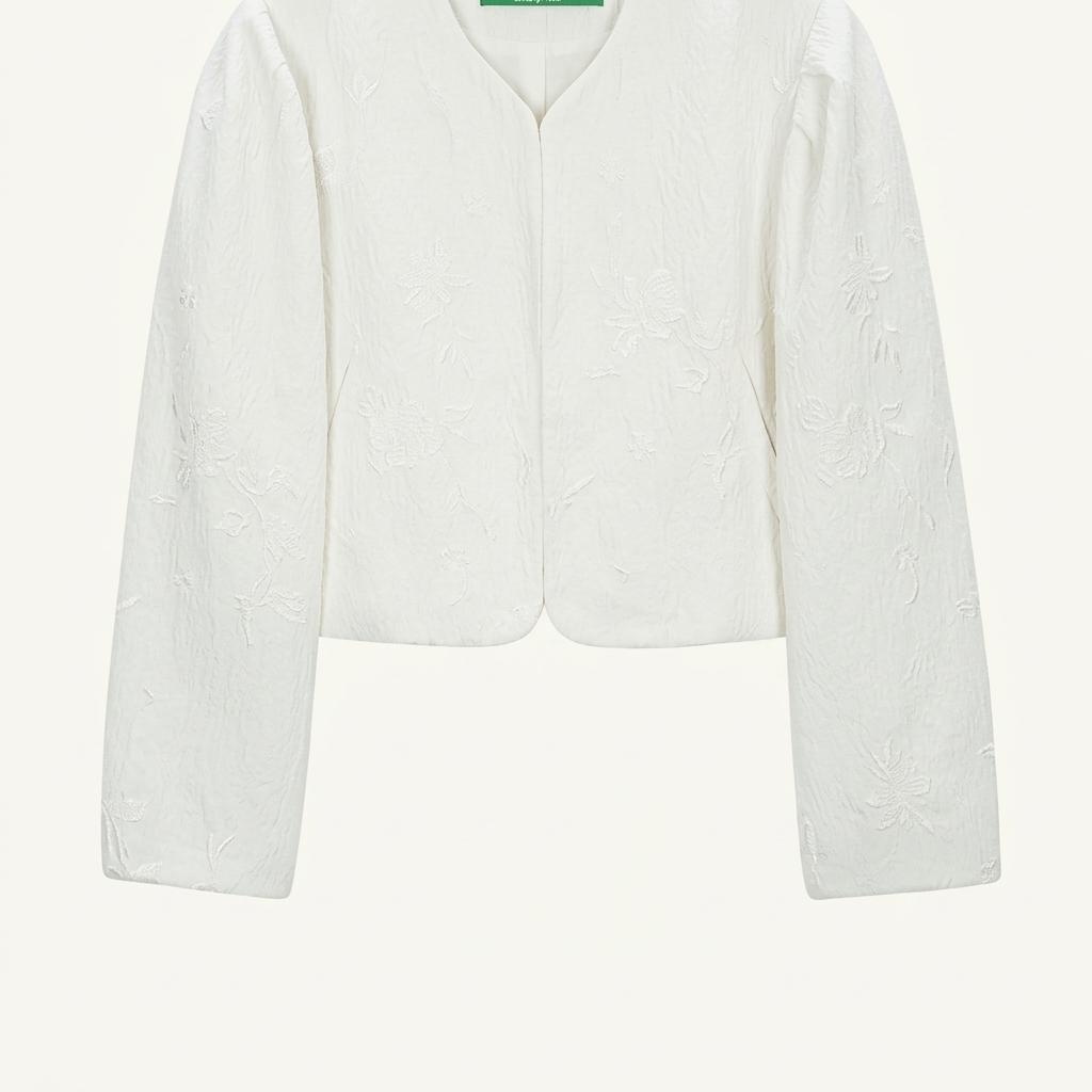 시눈 sinoon Round Bomber Jacket (White) 착용컷