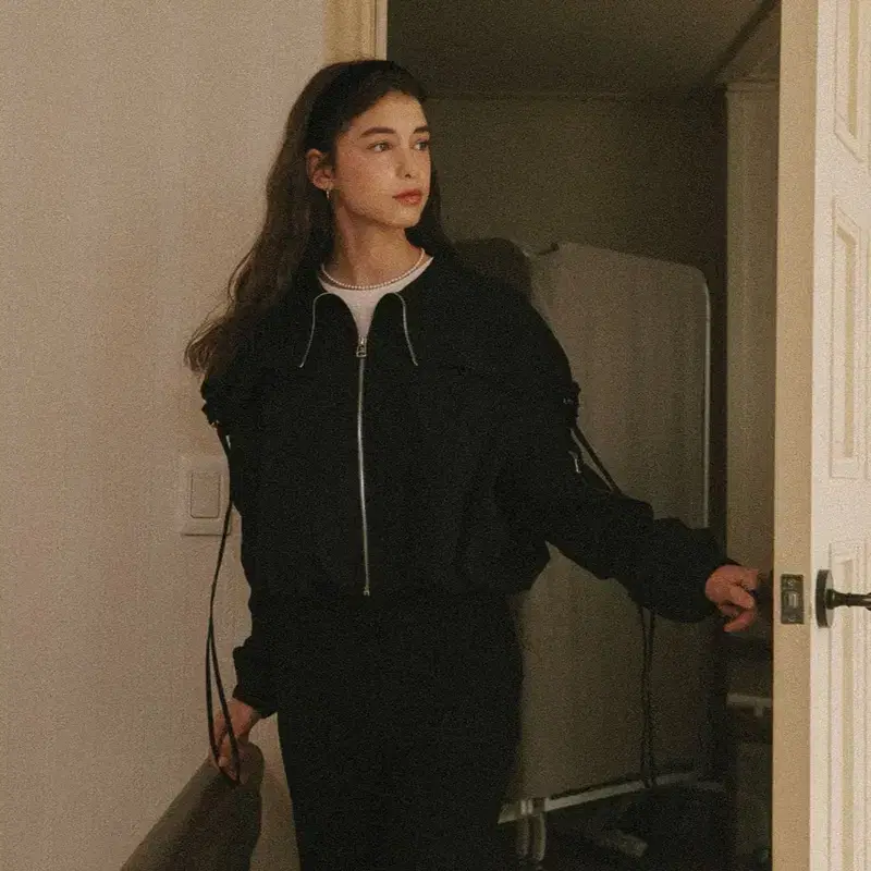 새상품 론론 세일러 블랙 자켓 WIND STRING JACKET 바람막이 5