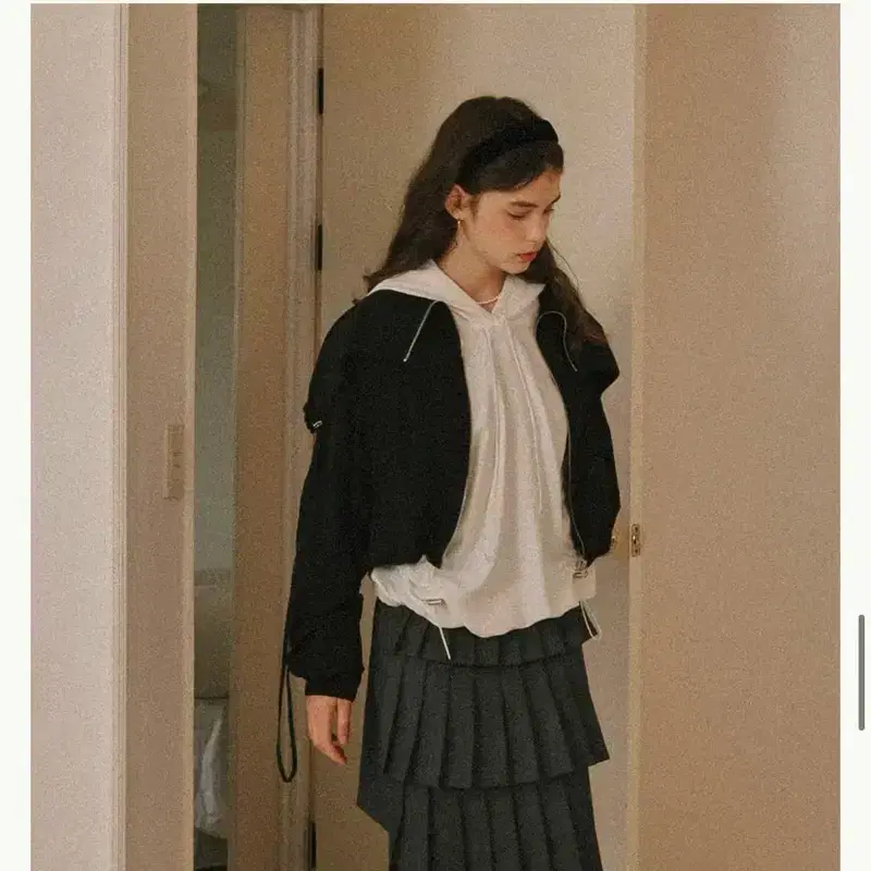 새상품 론론 세일러 블랙 자켓 WIND STRING JACKET 바람막이 8