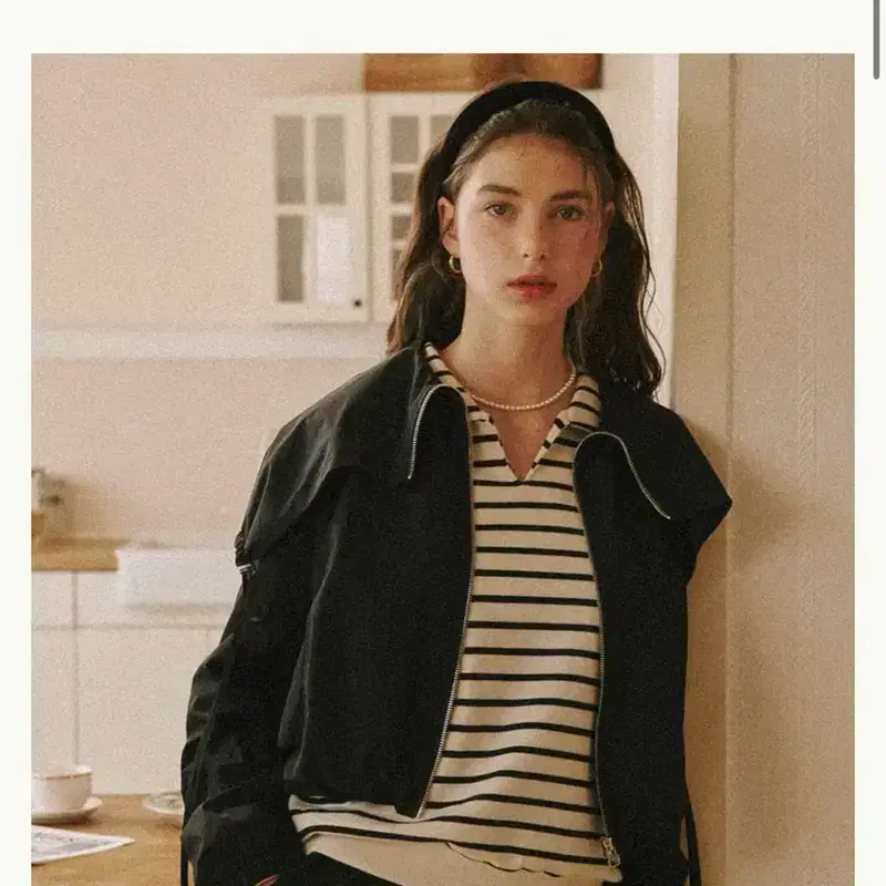 새상품 론론 세일러 블랙 자켓 WIND STRING JACKET 바람막이 7