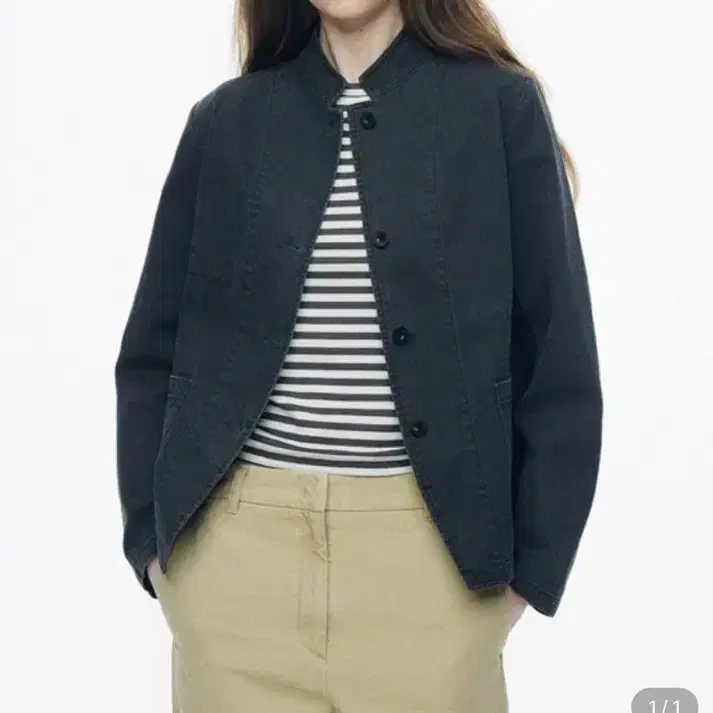 낫띵리튼 워싱 코튼 스탠드 재킷 (워싱 블루) 2