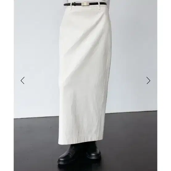 새상품)LE17SEPTEMBRE COTTON STRAIGHT SKIRT IVORY 36 2