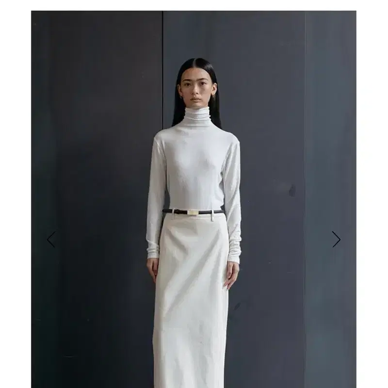 새상품)LE17SEPTEMBRE COTTON STRAIGHT SKIRT IVORY 36 8