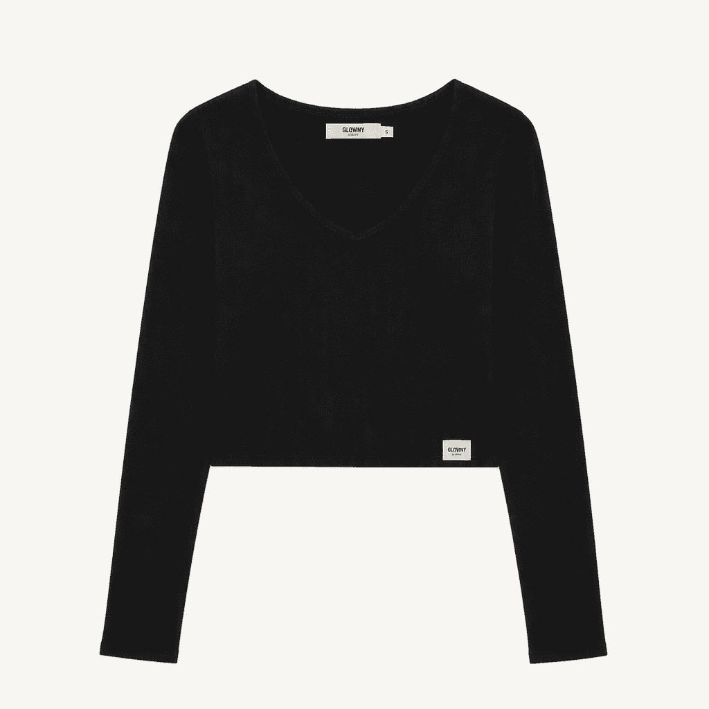 글로니 G Classic V-Neck Long Sleeve 블랙F 착용컷