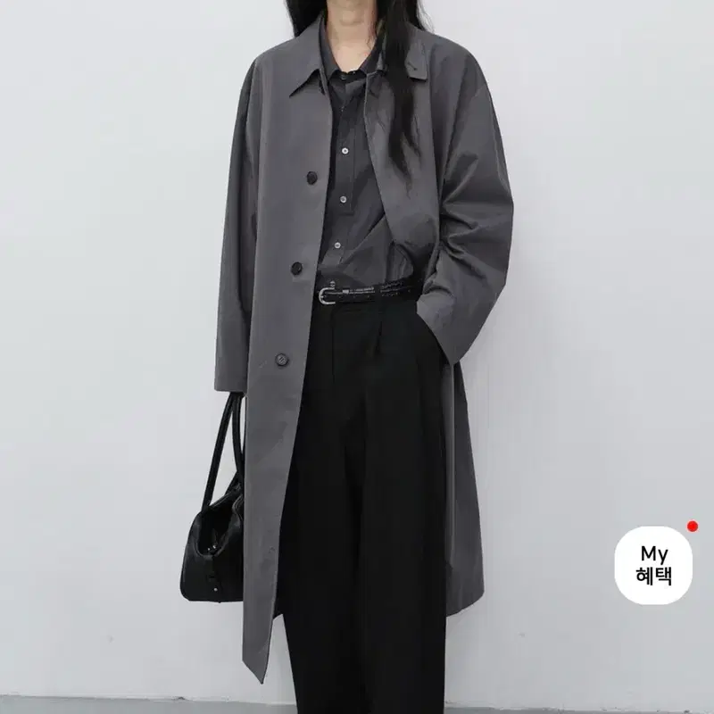 던스트 dunst UNISEX REFINED MAC COAT ASH GREY 3