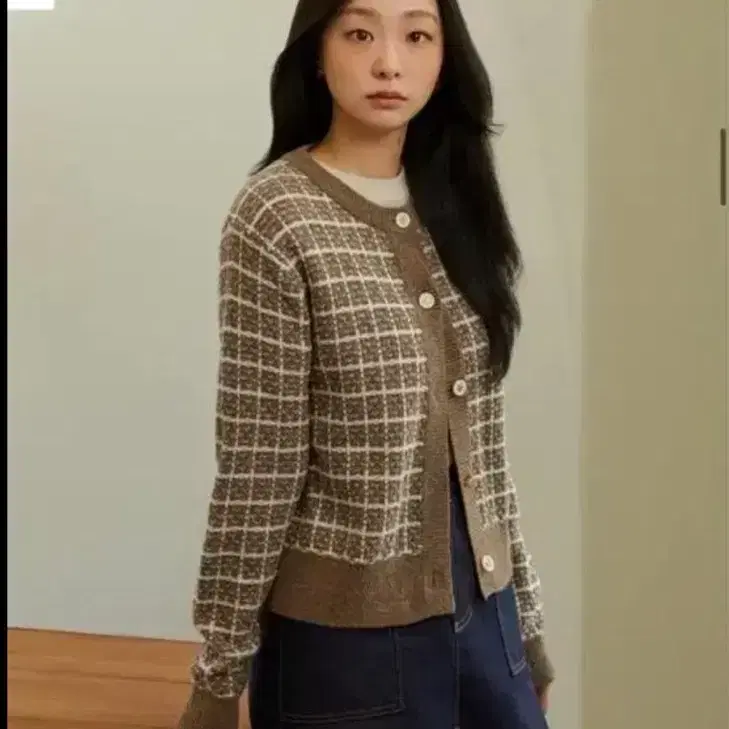 드파운드 트위드 가디건 브라운 2