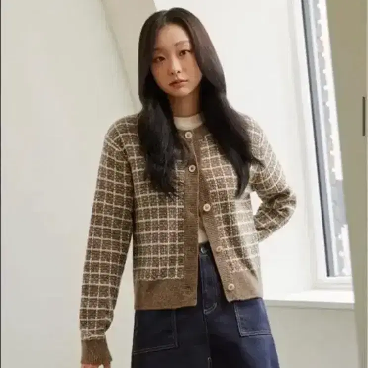 드파운드 트위드 가디건 브라운 7