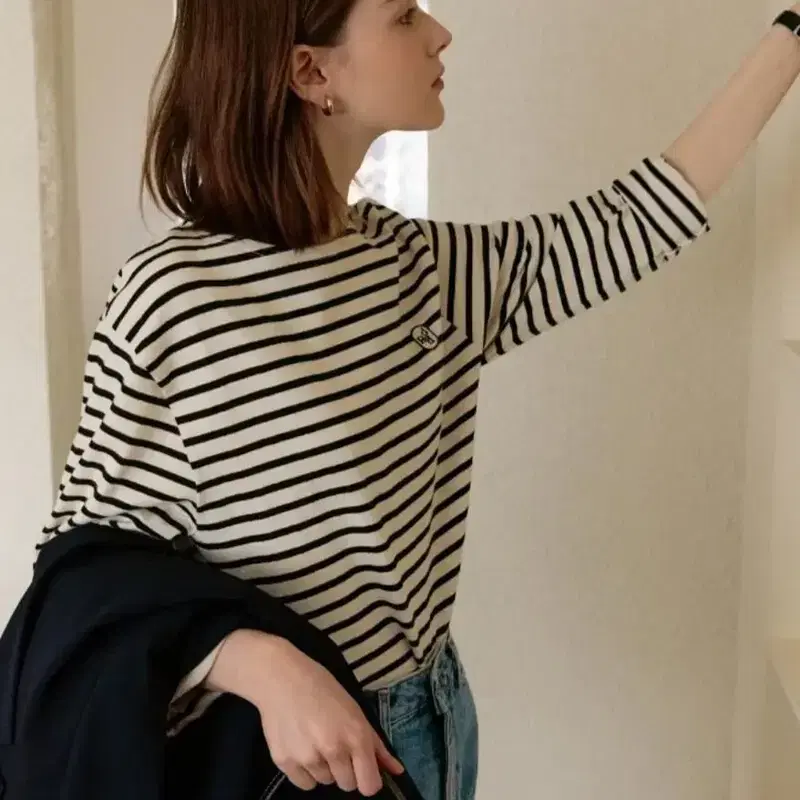 드파운드 스트라이프 티셔츠 아이보리 3