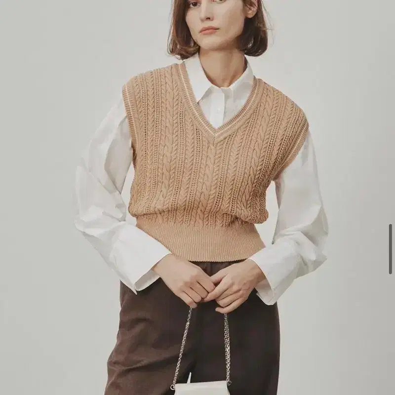 아비에무아 니트 코튼 스웨터 베스트 (카멜) 5