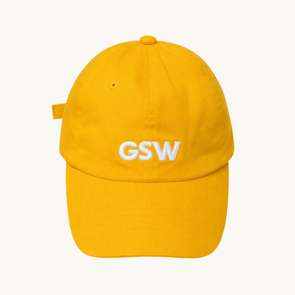 골든스테이트 워리어스 GSW 자수 볼캡 옐로우 착용컷