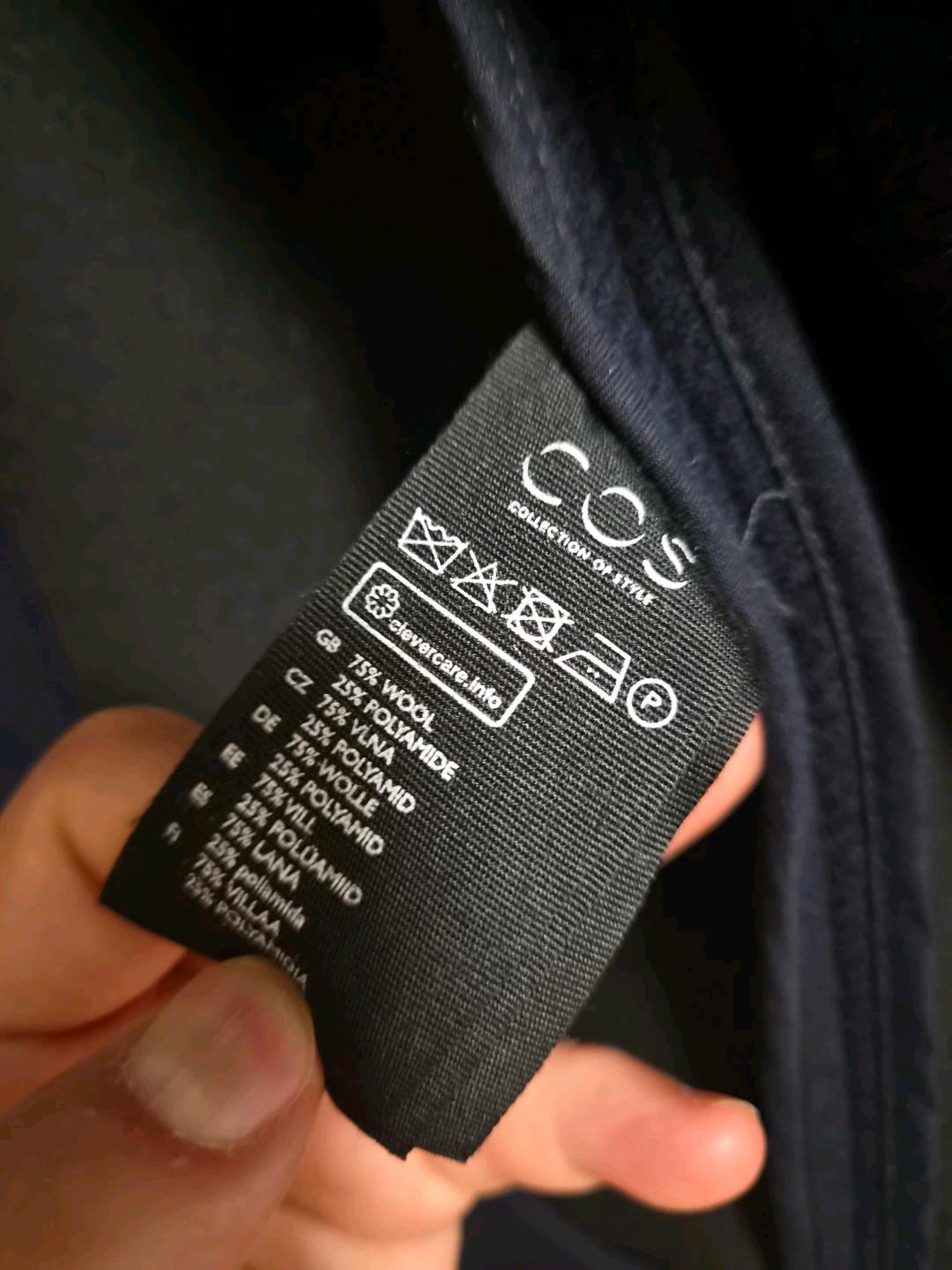COS 네이비 울 혼방 랩 코트 XS 3