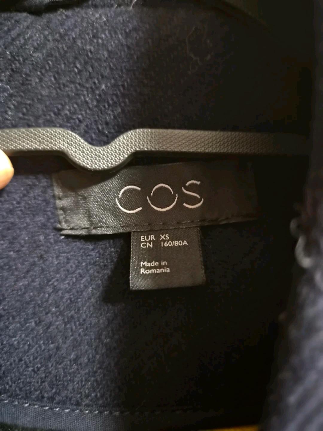 COS 네이비 울 혼방 랩 코트 XS 5