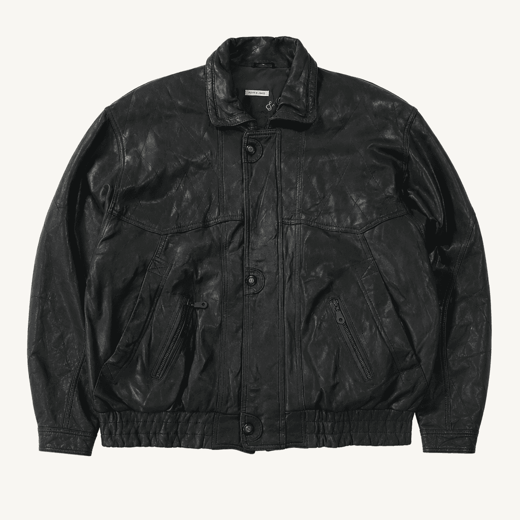 CC205 XL 로버앤레이크스 90s 양가죽 블랙 레더 봄버 가죽 자켓 착용컷