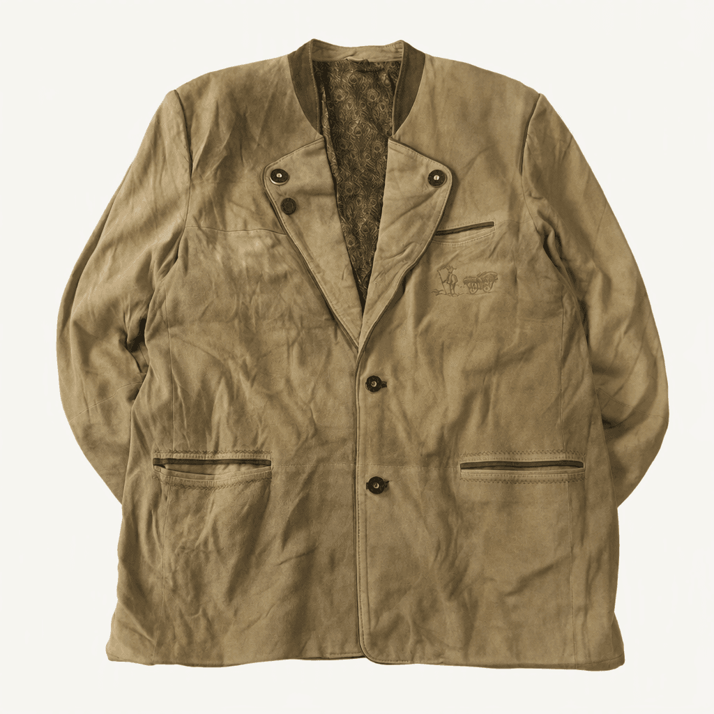 CC206 3XL C&A 80s 독일판 트라흐텐 고트스웨이드 레더 얀커 가죽 자켓 착용컷