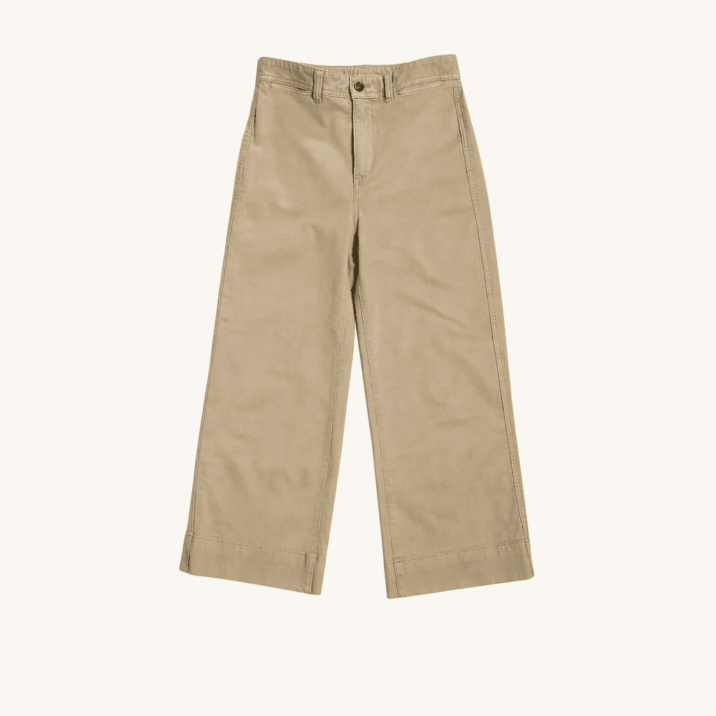 GAP 하이라이즈 와이드 크롭 팬츠 베이지