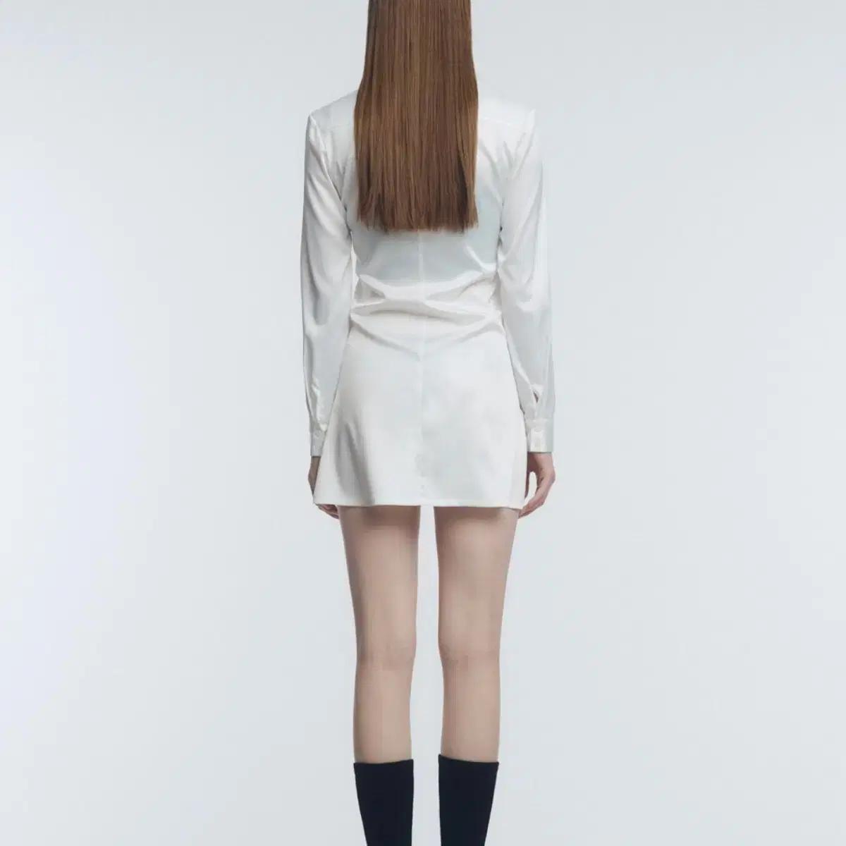 [옵코드] 사틴셔츠 미니원피스 화이트셔츠 실크셔츠 셔츠원피스 옵코드원피스 4