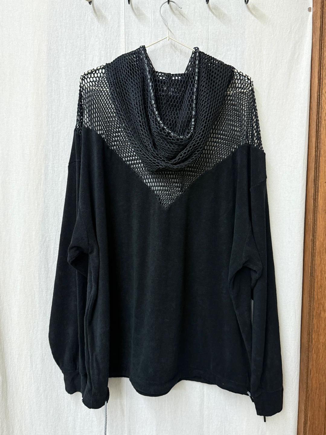 HOWANDWHAT (house of pbk)블랙 메쉬 후드티 5