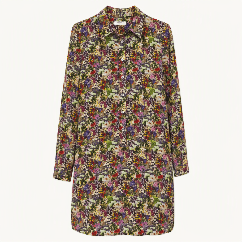 Equipment | Lucina Floral Silk Shirt Dress 착용컷