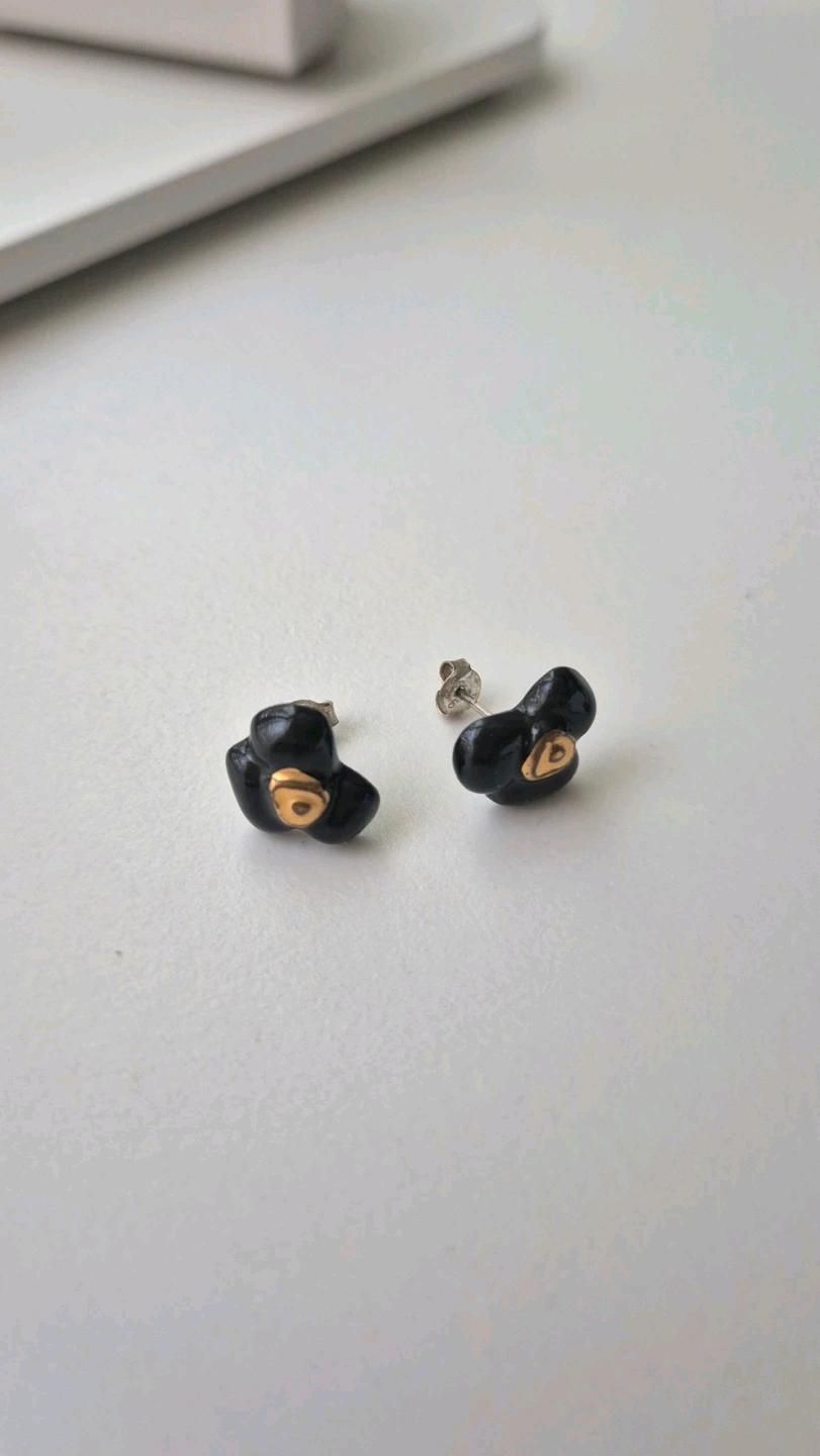 세라믹 귀걸이, 도자기 귀걸이   Autumn flower earring 3