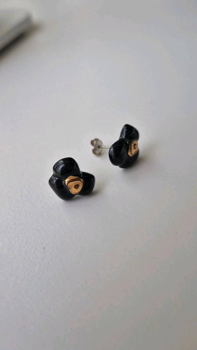 세라믹 귀걸이, 도자기 귀걸이   Autumn flower earring 2