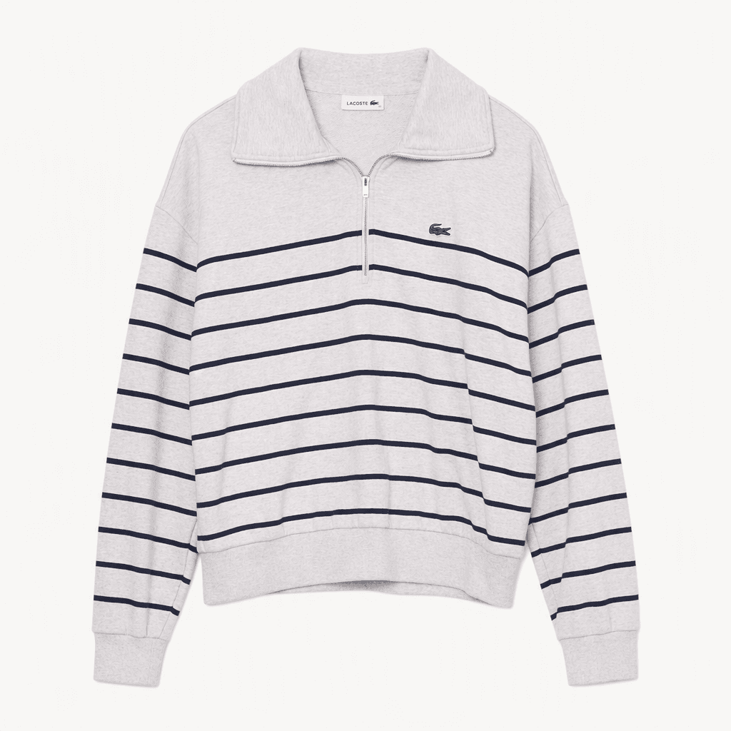 라코스테 LACOSTE 라이트그레이 스트라이프 맨투맨 34 [A1001]