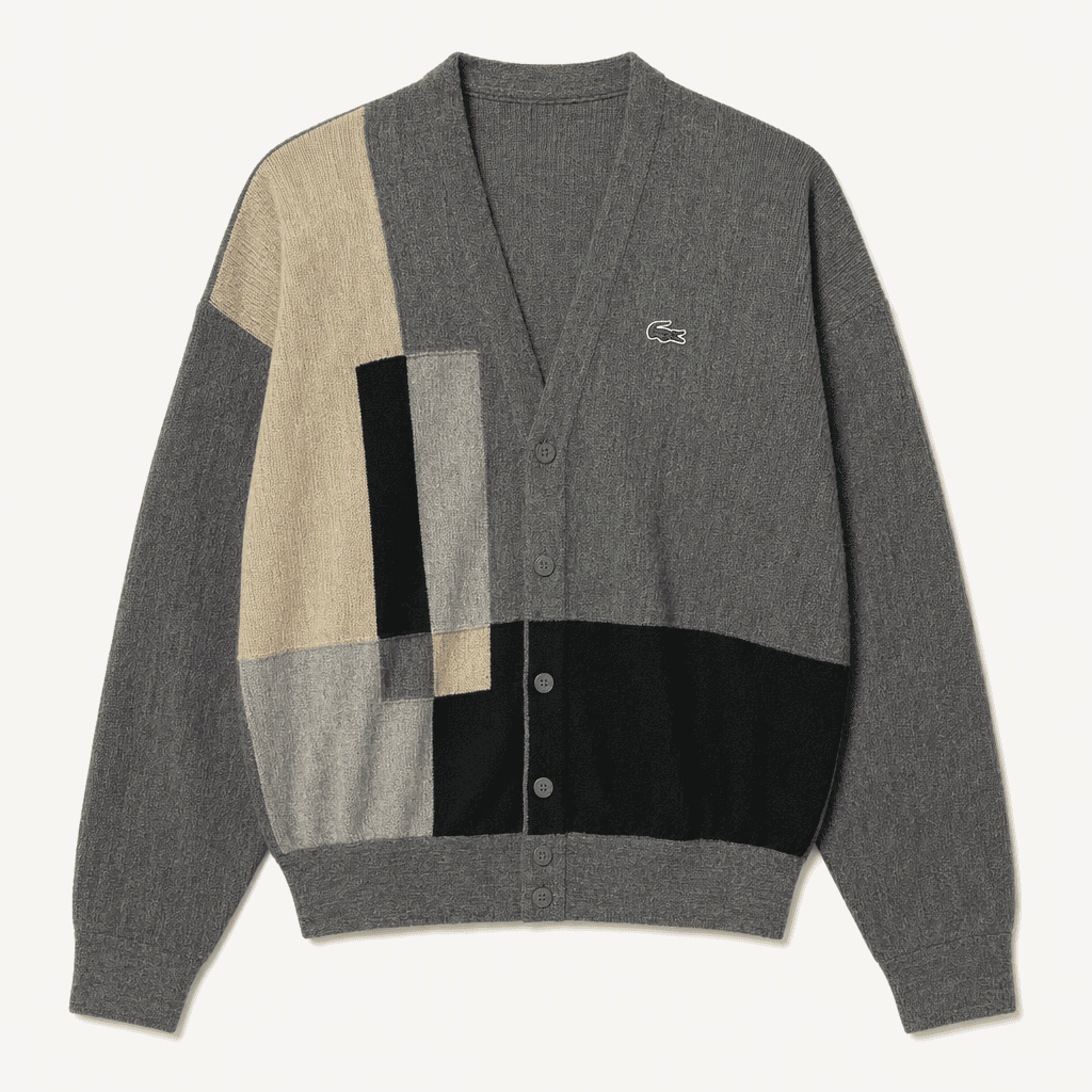 LACOSTE 빈티지 아카이브 라코스테 블록 배색 울 가디건 (100)