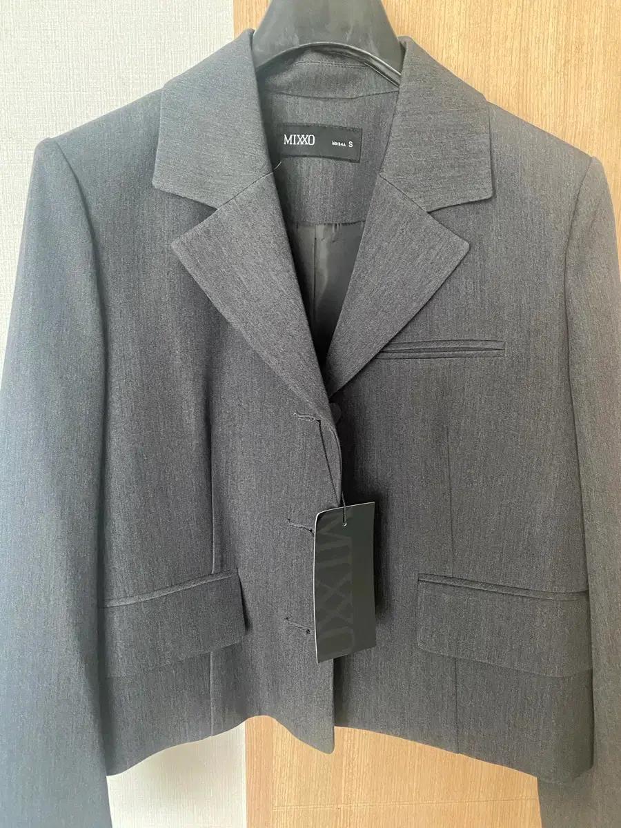 미쏘 테일러드 크롭 자켓 DARK GRAY 8