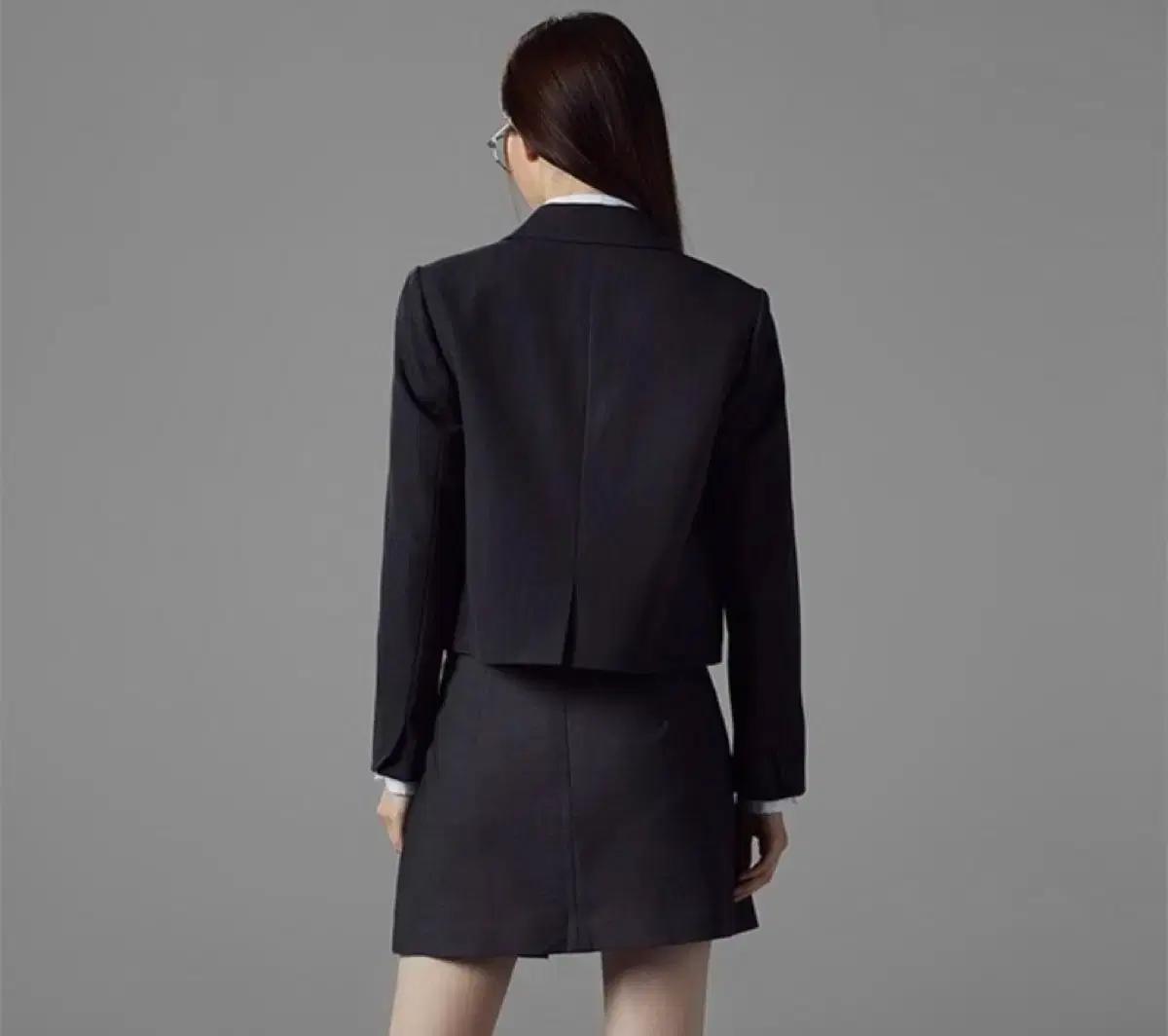 미쏘 테일러드 크롭 자켓 DARK GRAY 5